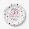 50 fabulous years Add Name polka dots Paper Plate