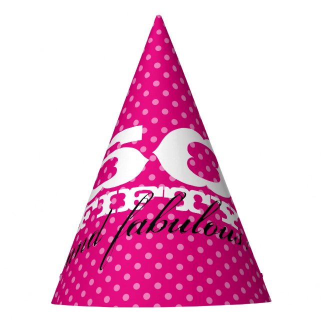 50 Fifty and fabulous pink 50th birthday party hat (Front)