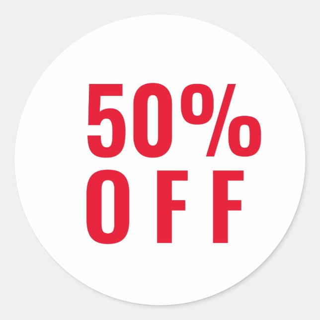 50% Fifty Percent OFF Discount Sale Sticker (Front)