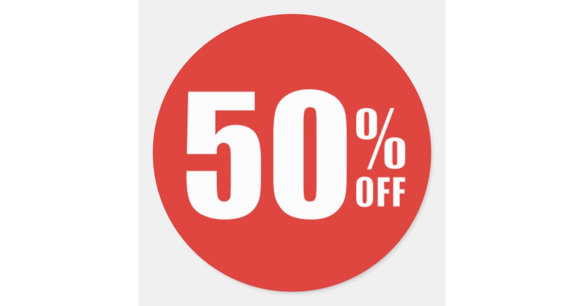50 Fifty Percent OFF Discount Sale Sticker Zazzle
