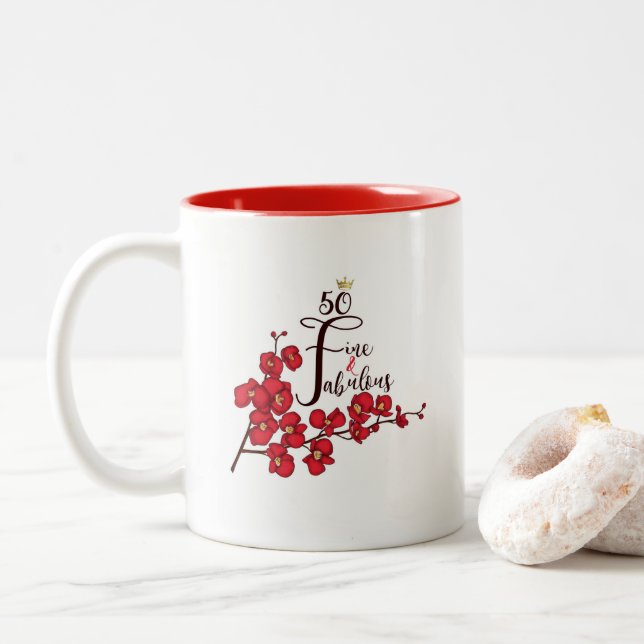 50 Fine and Fabulous Coffee Mug (With Donut)