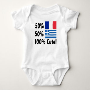 50% French 50% Greek 100% Cute Baby Bodysuit