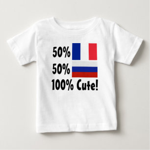 50% French 50% Russian 100% Cute Baby T-Shirt