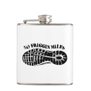 50 Friggin Miles Ultra Running Tread Hip Flask