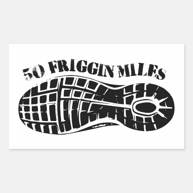 50 Friggin Miles Ultra Running Tread Rectangular Sticker (Front)