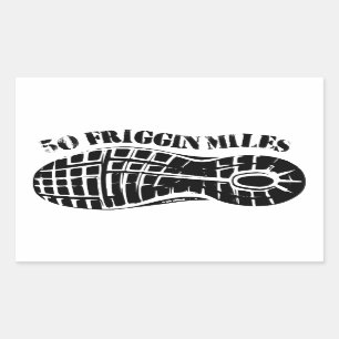 50 Friggin Miles Ultra Running Tread Rectangular Sticker