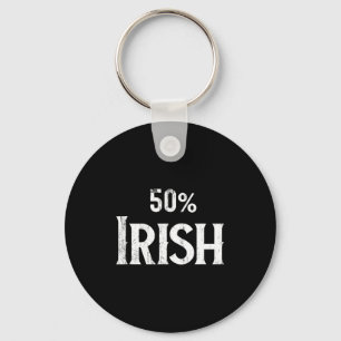 50% Half Irish Shirt, St Patricks Day  Key Ring