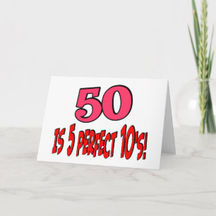 50 is 5 perfect 10s (PINK) Card