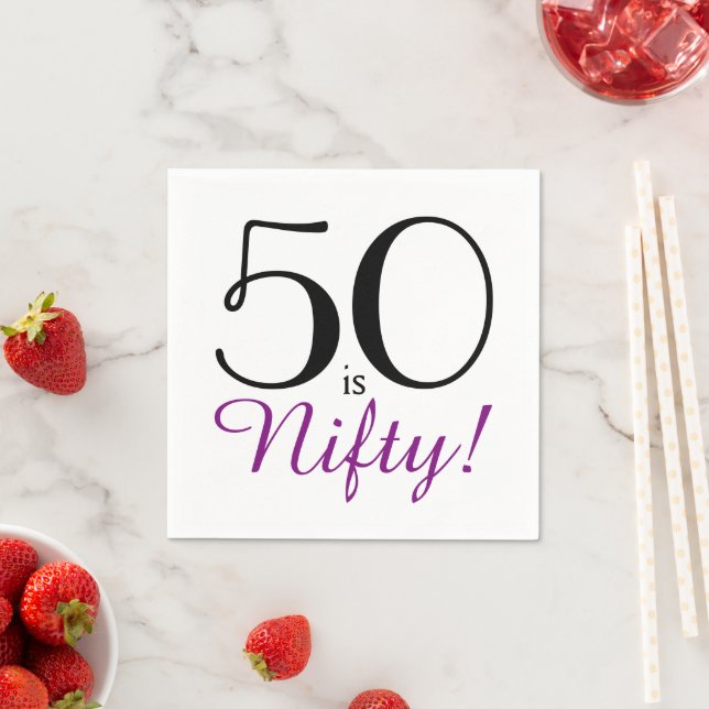 50 is Nifty! 50th Birthday Party Paper Napkin (Insitu)