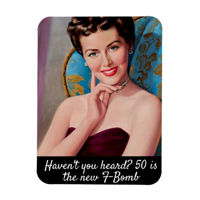 50 Is The F-Bomb Funny Retro Birthday  Magnet (Vertical)
