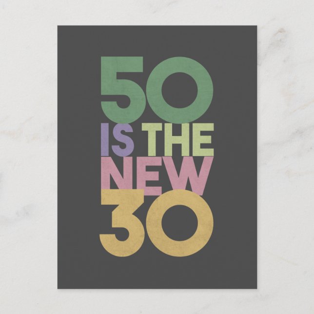 50 is the New 30 - 50th Birthday Gift Essential Postcard (Front)