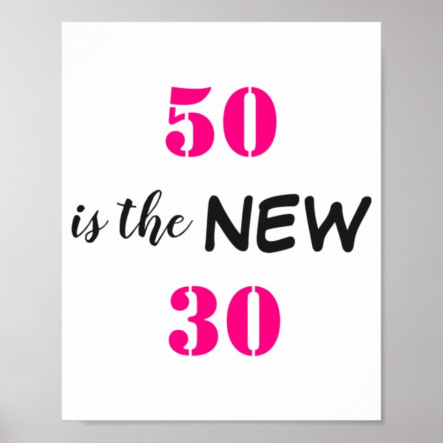 50 Is The New 30 Birthday  Poster (Front)