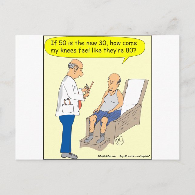 50 Is The New 30 Cartoon Postcard (Front)