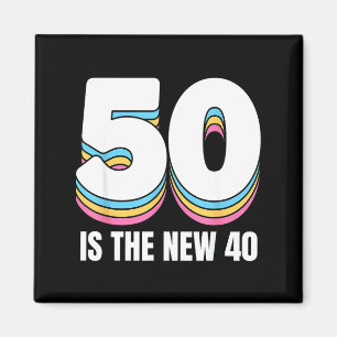 50 Is The New 40 Funny Womens Retro Colorful 50th  Magnet