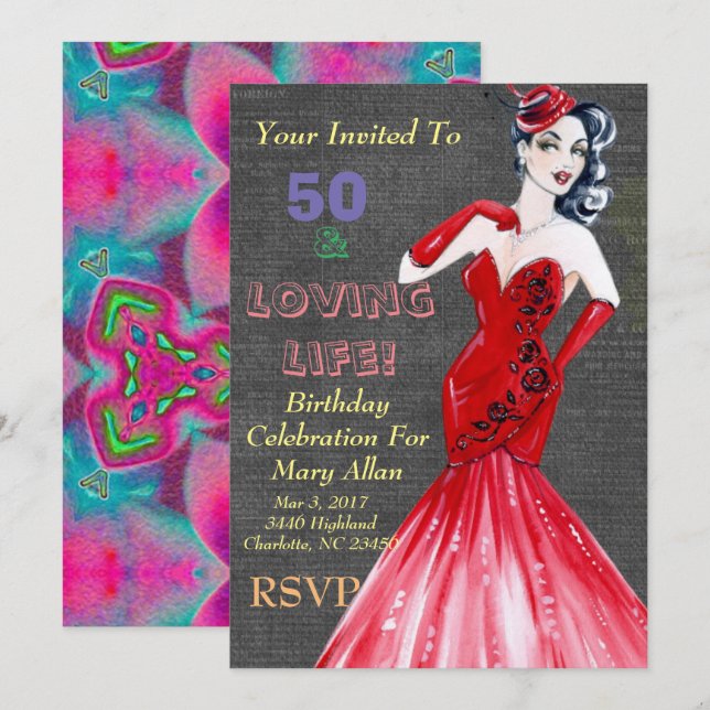 50 & Loving Life Party Invitations (Front/Back)