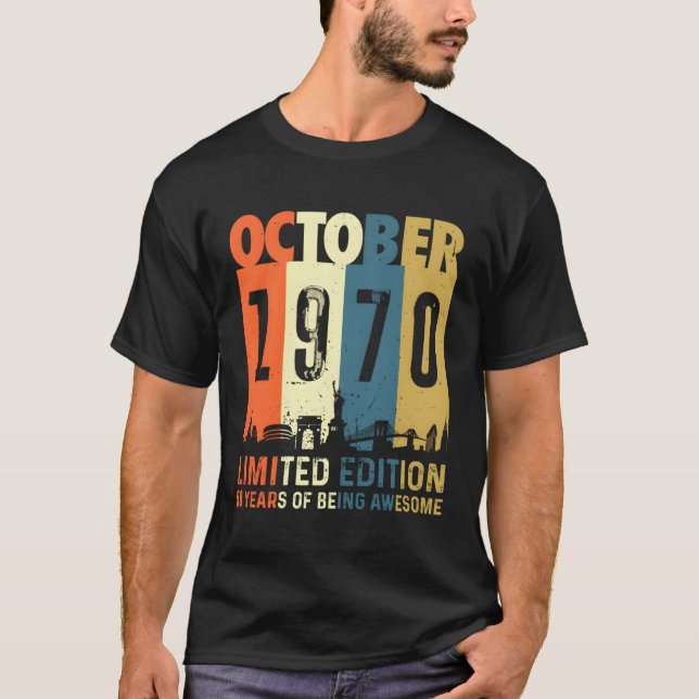 50 Made In October 1970 50Th T-Shirt (Front)