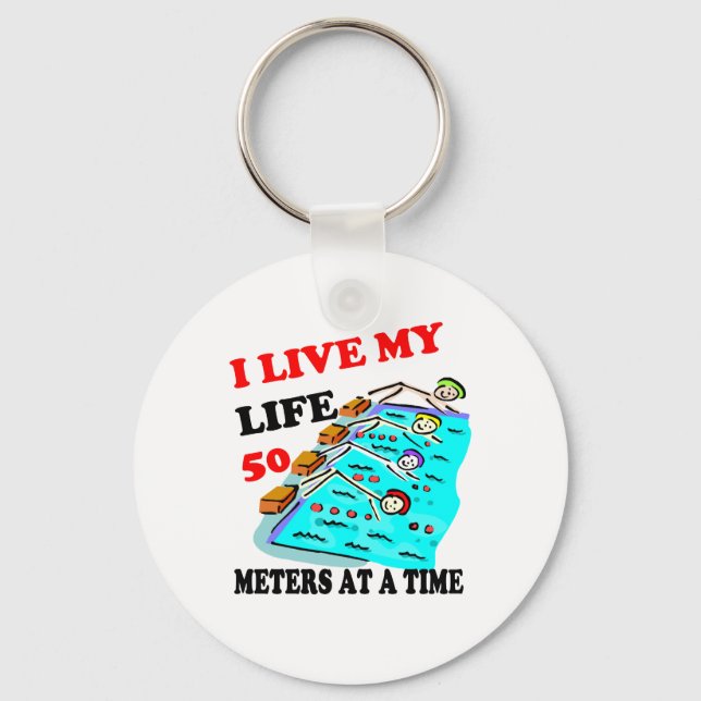 50 metres at a time key ring (Front)