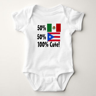 50% Mexican 50% Puerto Rican 100% Cute! Baby Bodysuit