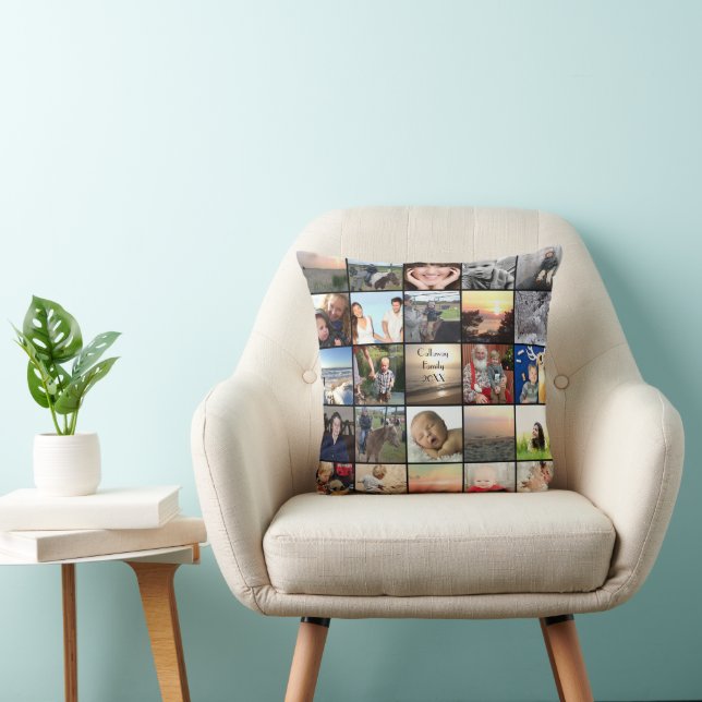 50 of Your Instagram Photos Here Cushion (Chair)