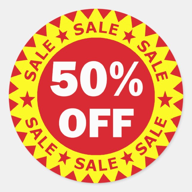50% OFF CLASSIC ROUND STICKER (Front)
