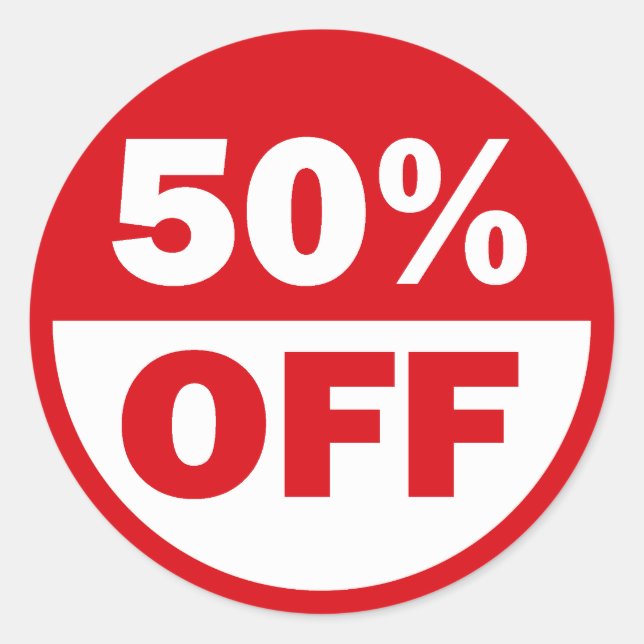 50% OFF CLASSIC ROUND STICKER (Front)