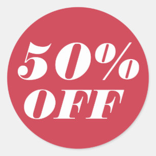 50% OFF Customise Text Classic Round Sticker