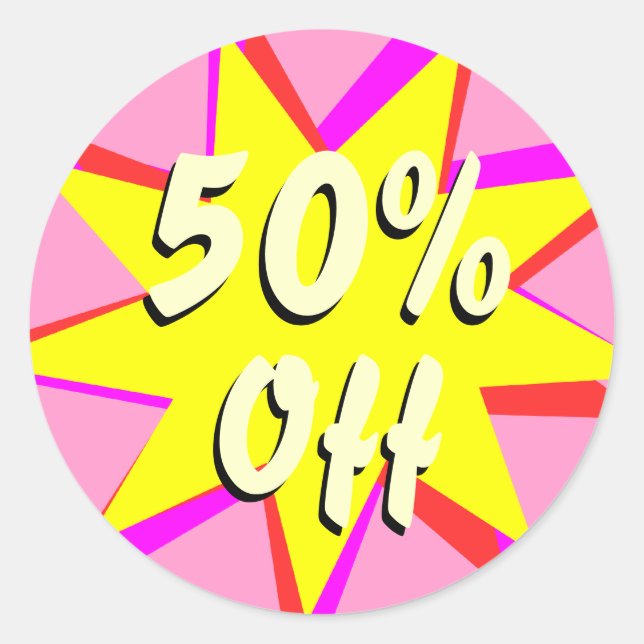 50% Off Retail Sale Stickers (Front)