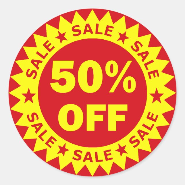 50% Off Retail Sale Stickers (Front)