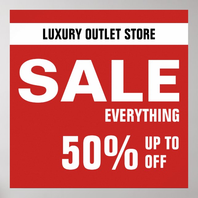 50% OFF SALE Sign - retail sales (Front)