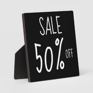 50% Off Sale Sign, Retail Store Small Tabletop Plaque