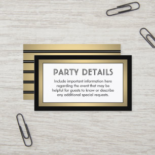 50 Pack Details Enclosure Black, White & Gold Business Card