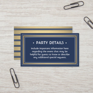 50 Pack Details Enclosure Elegant Navy Blue Gold Business Card