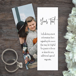 50 Pack of Mini Bookmarks Wedding Enclosure Cards