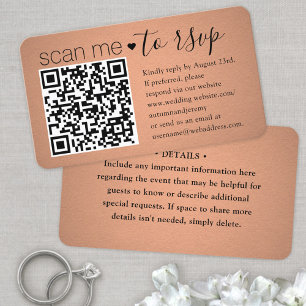 50 Pack Scan Me QR RSVP Faux Copper Enclosure Business Card