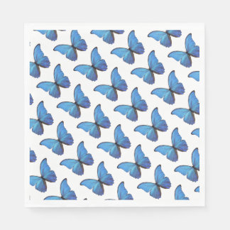 50 Paper Napkins - Blue Morpho Butterflies.