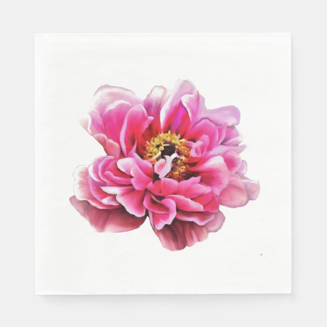 50 Paper Napkins - Pink Peony (Front)