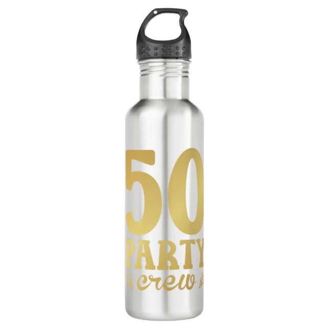 50 Party Crew 50th Birthday 710 Ml Water Bottle (Front)
