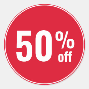 50 Percent off Discount Sale Classic Round Sticker