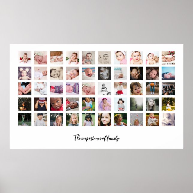 50 Photo Collage and Text Personalised Poster (Front)