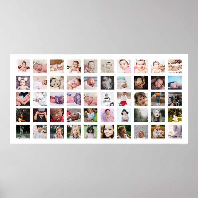 50 Photo Collage Personalised Poster (Front)
