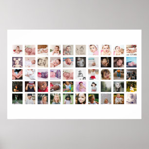 50 Photo Collage Personalised Poster