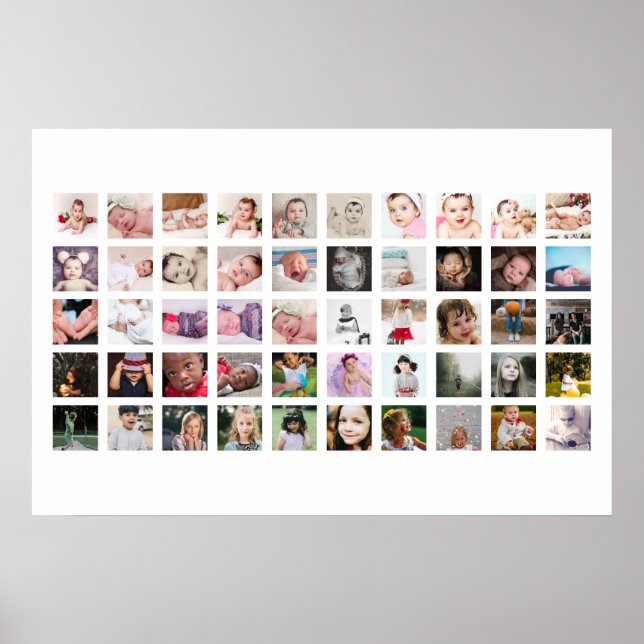 50 Photo Collage Personalised Poster (Front)