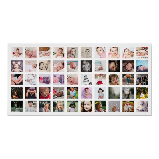 50 Photo Collage Personalised Poster (Front)