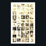 50 Photo Collage Personalised (Sepia) Poster<br><div class="desc">Create a Photo Collage Personalised poster from Ricaso - add 50 individual photos to make a photo collage</div>