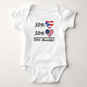 50% Puerto Rican 50% American 100% Beautiful Baby Bodysuit