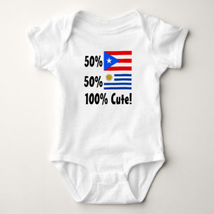 50% Puerto Rican 50% Uruguayan 100% Cute Baby Bodysuit