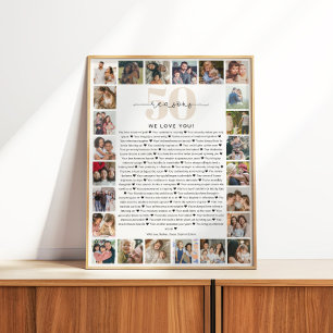 50 Reasons We Love You Photo Collage Keepsake Gift Poster