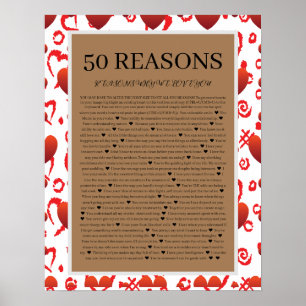 50 Reasons we love you Poster