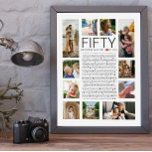 50 reasons why we love you photo collage poster<br><div class="desc">Celebrate a special 50th birthday or ANY age as all items are fully editable with our "50 Things We Love About You" photo collage. This personalised poster, created by The Arty Apples, beautifully showcases a collection of cherished photos along with 50 heartfelt reasons why the birthday honoree is loved and...</div>