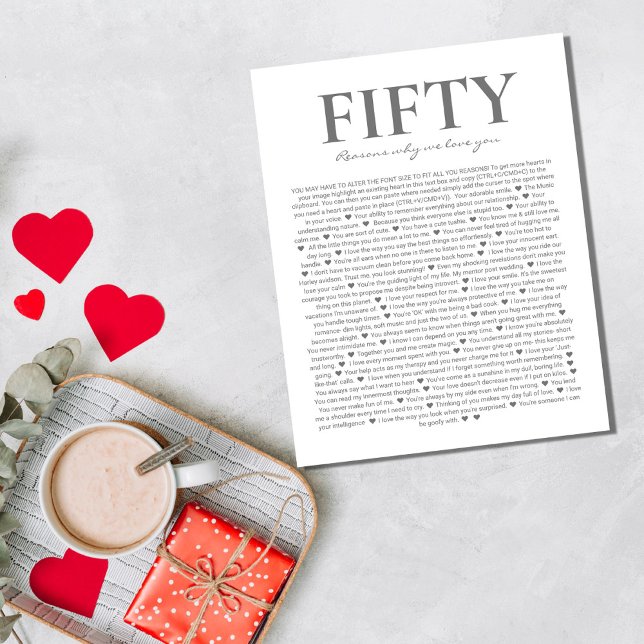 50 reasons why we love you wedding vow love you po poster (Creator Uploaded)